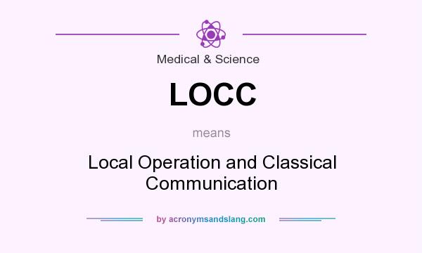 What does LOCC mean? It stands for Local Operation and Classical Communication