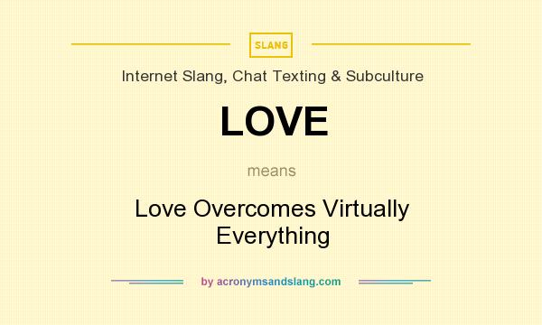 What does LOVE mean? It stands for Love Overcomes Virtually Everything