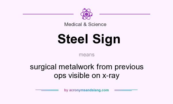 What does Steel Sign mean? It stands for surgical metalwork from previous ops visible on x-ray