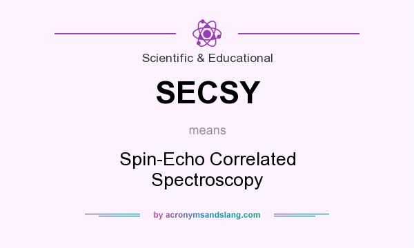 What does SECSY mean? It stands for Spin-Echo Correlated Spectroscopy