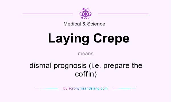 What does Laying Crepe mean? It stands for dismal prognosis (i.e. prepare the coffin)