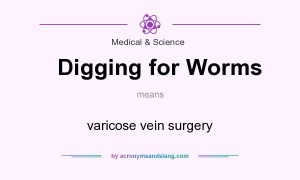 What does Digging for Worms mean? It stands for varicose vein surgery