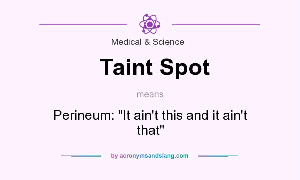 What does Taint Spot mean? It stands for Perineum: It ain`t this and it ain`t that
