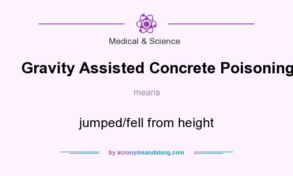 What does Gravity Assisted Concrete Poisoning mean? It stands for jumped/fell from height