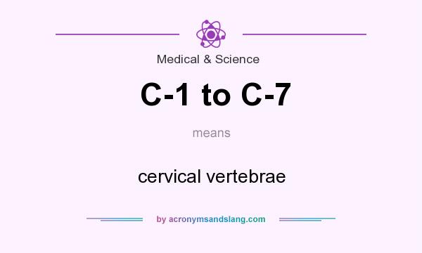 What does C-1 to C-7 mean? It stands for cervical vertebrae
