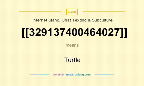What does [[329137400464027]] mean? It stands for Turtle