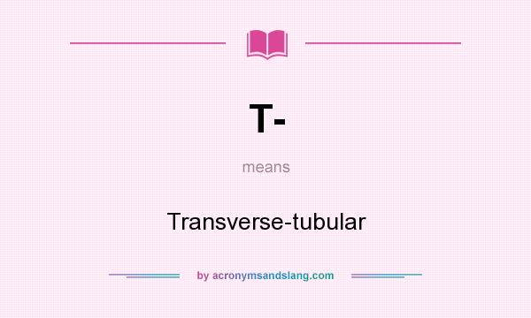 What does T- mean? It stands for Transverse-tubular