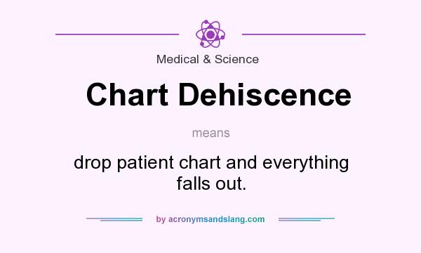 What does Chart Dehiscence mean? It stands for drop patient chart and everything falls out.