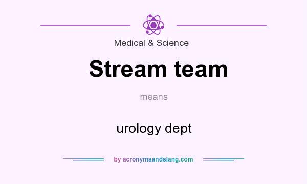 What does Stream team mean? It stands for urology dept