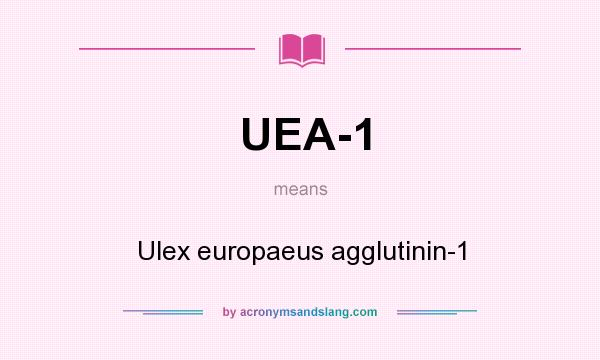 What does UEA-1 mean? It stands for Ulex europaeus agglutinin-1
