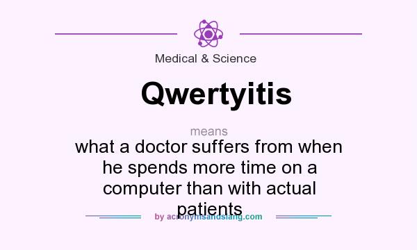 What does Qwertyitis mean? It stands for what a doctor suffers from when he spends more time on a computer than with actual patients