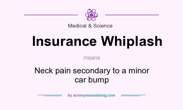 What does Insurance Whiplash mean? It stands for Neck pain secondary to a minor car bump