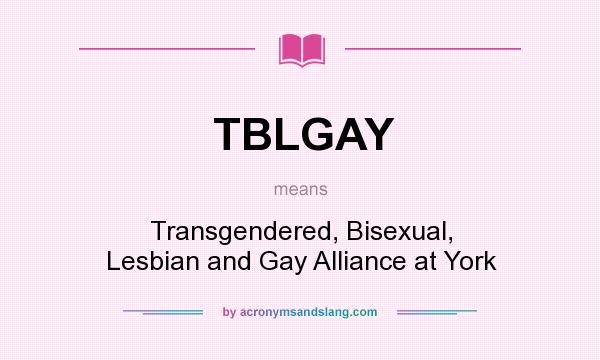 What does TBLGAY mean? It stands for Transgendered, Bisexual, Lesbian and Gay Alliance at York