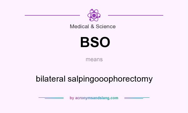 What does BSO mean? It stands for bilateral salpingooophorectomy
