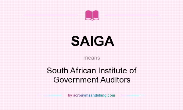 What does SAIGA mean? It stands for South African Institute of Government Auditors
