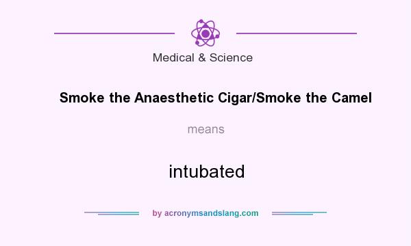 What does Smoke the Anaesthetic Cigar/Smoke the Camel mean? It stands for intubated