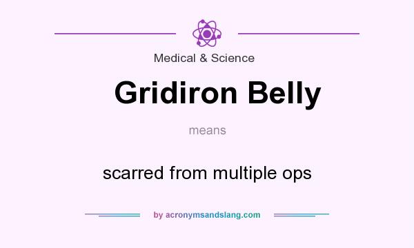 What does Gridiron Belly mean? It stands for scarred from multiple ops