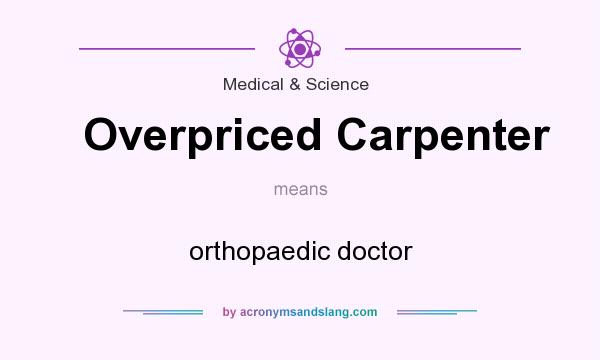 What does Overpriced Carpenter mean? It stands for orthopaedic doctor