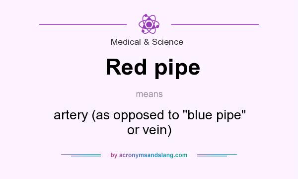 What does Red pipe mean? It stands for artery (as opposed to 