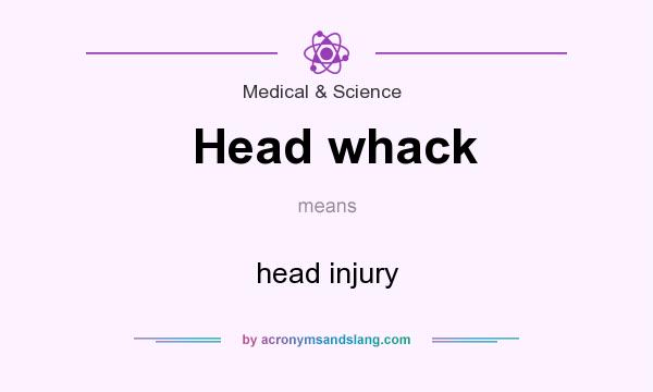 What does Head whack mean? It stands for head injury