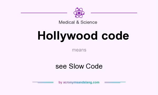 What does Hollywood code mean? It stands for see Slow Code