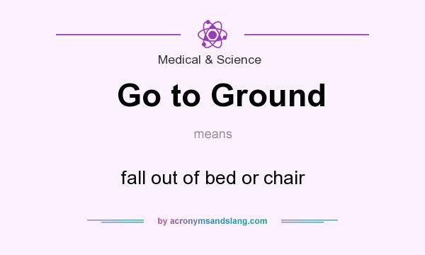 What does Go to Ground mean? It stands for fall out of bed or chair