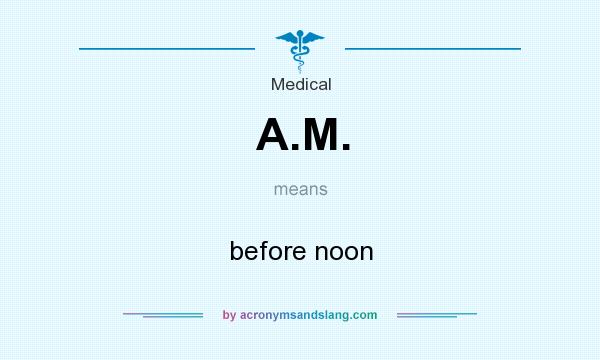 A M Before Noon In Medical By AcronymsAndSlang