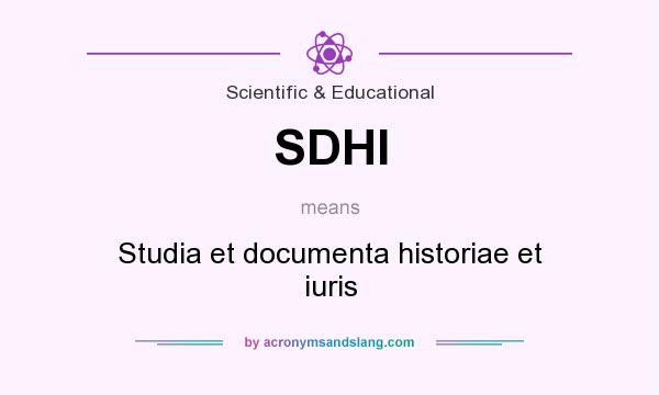 What does SDHI mean? It stands for Studia et documenta historiae et iuris