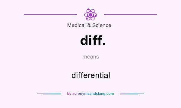 What does diff. mean? It stands for differential