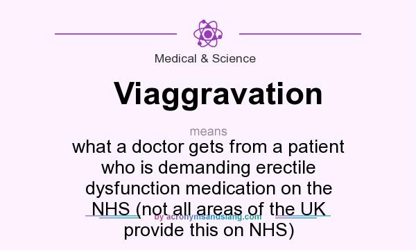 What does Viaggravation mean? It stands for what a doctor gets from a patient who is demanding erectile dysfunction medication on the NHS (not all areas of the UK provide this on NHS)