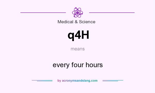 What does q4H mean? It stands for every four hours
