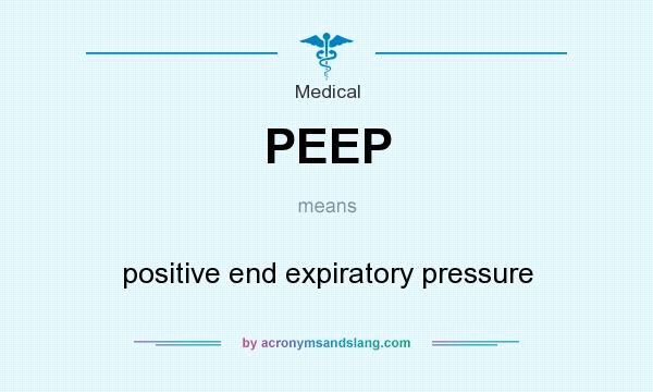 What does PEEP mean? It stands for positive end expiratory pressure