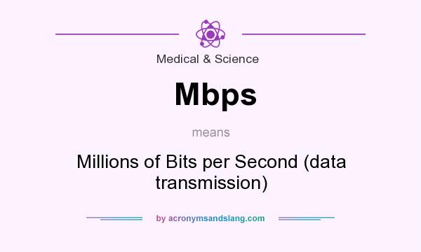 What does Mbps mean? It stands for Millions of Bits per Second (data transmission)