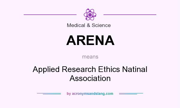 What does ARENA mean? It stands for Applied Research Ethics Natinal Association