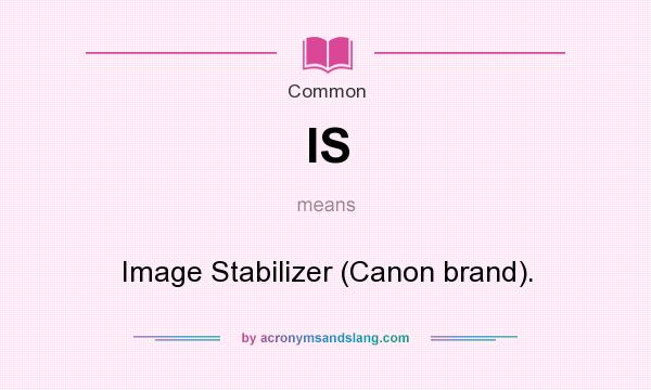 What does IS mean? It stands for Image Stabilizer (Canon brand).