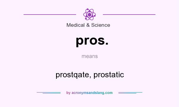 What does pros. mean? It stands for prostqate, prostatic