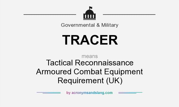 What does TRACER mean? It stands for Tactical Reconnaissance Armoured Combat Equipment Requirement (UK)
