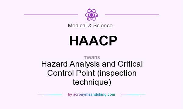 What does HAACP mean? It stands for Hazard Analysis and Critical Control Point (inspection technique)