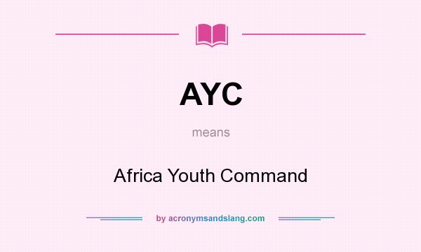 What does AYC mean? It stands for Africa Youth Command