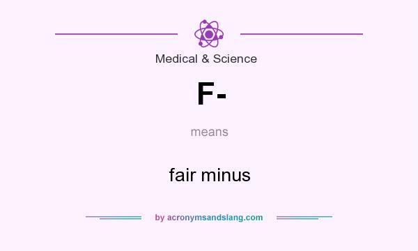 What does F- mean? It stands for fair minus