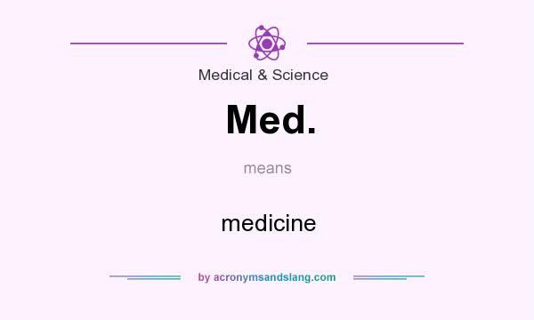 What does Med. mean? It stands for medicine