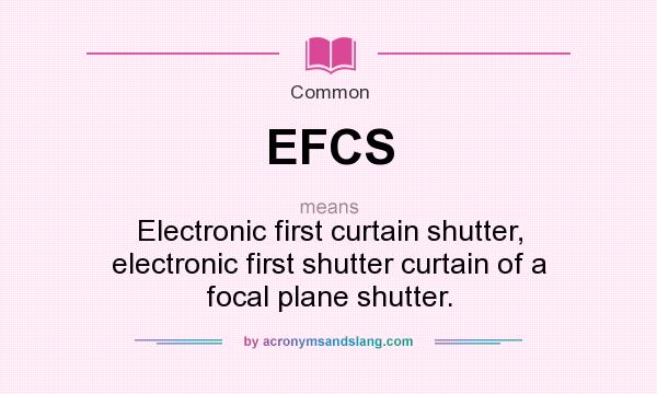 What does EFCS mean? It stands for Electronic first curtain shutter, electronic first shutter curtain of a focal plane shutter.
