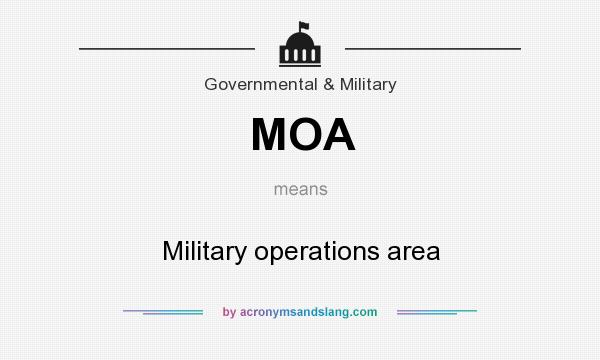 What does MOA mean? It stands for Military operations area