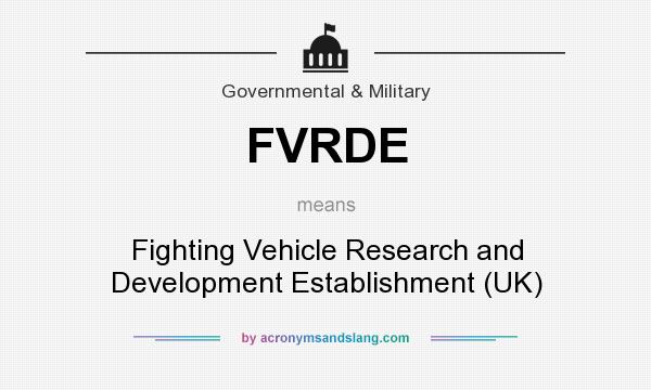 What does FVRDE mean? It stands for Fighting Vehicle Research and Development Establishment (UK)