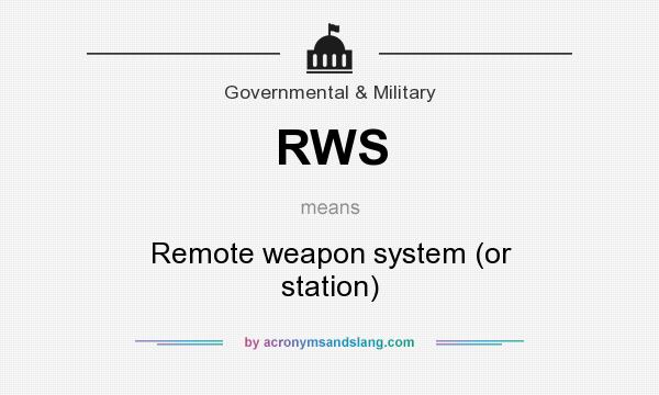 What does RWS mean? It stands for Remote weapon system (or station)