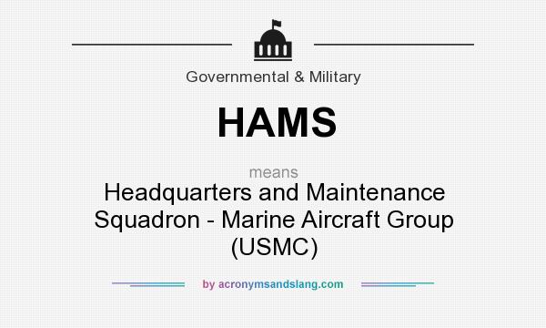 What does HAMS mean? It stands for Headquarters and Maintenance Squadron - Marine Aircraft Group (USMC)
