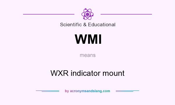 What does WMI mean? It stands for WXR indicator mount