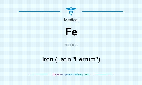 What does Fe mean? It stands for Iron (Latin ``Ferrum``)