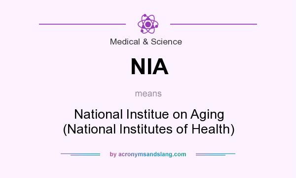 What does NIA mean? It stands for National Institue on Aging (National Institutes of Health)