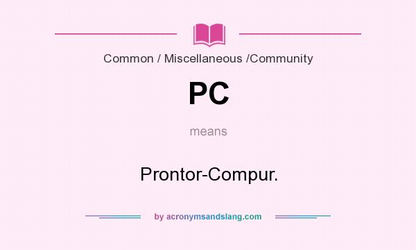 What does PC mean? It stands for Prontor-Compur.